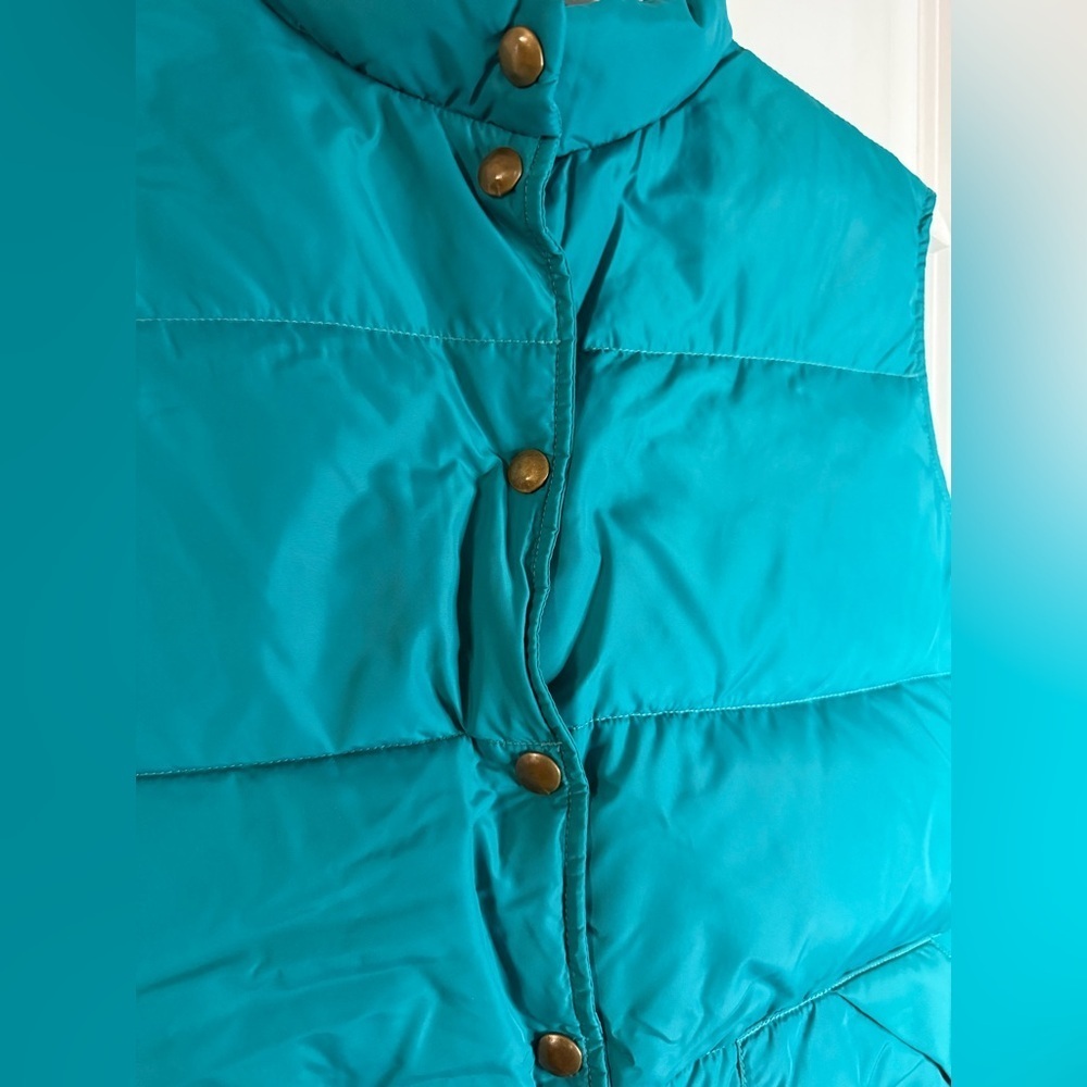Vintage Woolrich Women’s Teal Puffer Vest - Size Large - Picture 2 of 6